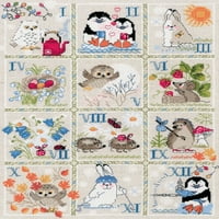 Brojio Cross Stitch Kit 11,75 x15,75 - kalendar šumskih kalendara