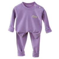 Djevojke dječake Toddler Mekana pidžama toddler Soild dugih rukava Kid odjeća za spavanje za 18 mjeseci