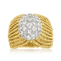 Ross-Simons C. Vintage. CT. T.W. Dijamantni višeredni koktel prsten u 18KT Žuto zlato za žensko, odrasle