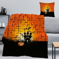 Halloween pokrivač s jastukom, trik tretira pokrivač za spavaću sobu estetik, 339,52x59 ''