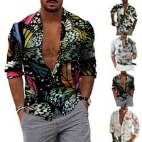 Muškarci tiskani kardigan moda Havajska majica Casual Labavi dugi rukavi