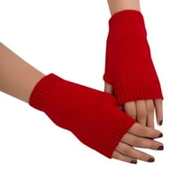 Uocefik rukavice za žene elastične manžetne zimske rukavice bez prstiju toplo pletene rukavice velike