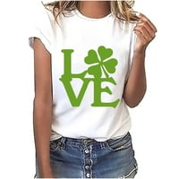 Ženski ul Patrick's T-majice Labavi montaža Green Shamrock Grafički majica Prevelike bluze Ležerne tuničke