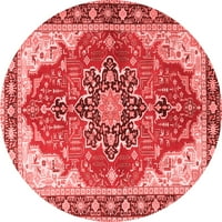 Ahgly Company u zatvorenom okruglom medaljoni crvene tradicionalne prostirke, 5 'krug