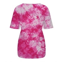 Dame Ljeto New Gradient Tip Dye Ispis Trend Žene kratkih rukava Slatke ženske košulje Žene plus veličine