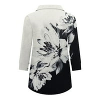 Bluze Levmjia za ženske rukave Clearence cvjetni V izrez Tromjesečna majica Jesenski ispis vrhova dukserica