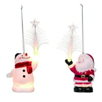 Savremeni dom živi 2ct crveni viseći snjegović i djedeti claus prethodno osvijetljeni božićni ukrasi