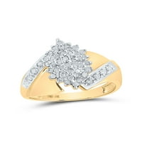 Čvrsti 10K žuti zlatni okrugli dijamantni klaster angažman obloge vendikarskog prstena za vjenčanje