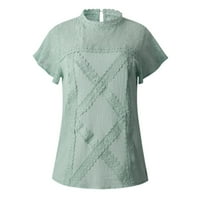 Dqueduo majice za žene čipke patchwork bljeskalice s kratkim rukavima pamučna majica bluza plus pokloni