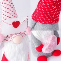 Jovati Valentines Dan Gnome Plish Decorations -MR i MRS Rukovanje skandinavskom Tomte za Dan zaljubljenih