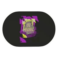 Dijatomerasta kupaonica, hrabra slogan dvostruka boja Print Purple Ovalne kuhinjske prostirke, crna