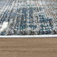 Sažetak tepiha Paco Home za dnevne sobe, moderan 3D dizajn u sivoj plavoj kremi 7'10 11'2 8 '10'