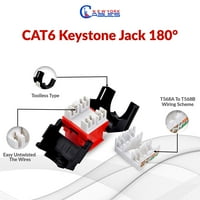 CAT Keystone Jacks RJ 180 ° Horizontalna mreža UTP Ethernet priključak crvena