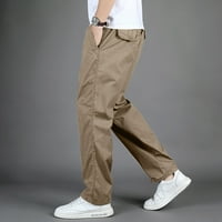 IOPQO teretne hlače za muškarce muške modne casual labavo pamučne plus veličine džep čipkasti elastične pantalone pantalone TrousersMen's Hlače Muške hlače