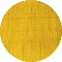 Ahgly Kompanija Mašina koja prati u zatvorenom okruglom okrugle apstraktne žute moderne prostirke, 7