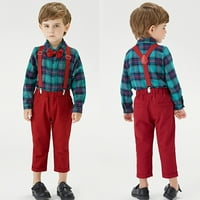 Pimfylm Toddler Baby Boy Jesen Zimska odjeća Novo u print Road hlače Outfit Boys Odjeća setovi zelene