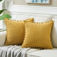 Homi Boho dekorativnog bacanja jastuka s pom-poms mekom koduroy Corduroy Custom Custom CASSE za kauču