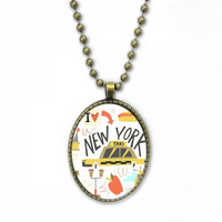 Amerika New York City Liberty Netlačna ogrlica od vintage lančane perle Privjesak nakita