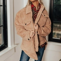 Fonwoon zimski jakne kaputi za žene, žene ugodne dugih rukava FAU čvrste dugmad zakupe za jaknu od jakne