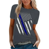 Američka zastava Dnevne majice za žene za žene Labavi fit Grafička zastava Štampanje kratkih rukava