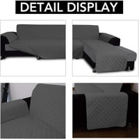 Jednostavan reverzibilni L Oblik L Oblik klizalica prekrivač kauča, pokrov, tamno siva