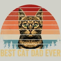 Vintage Best Cat Tate ikad muškarci Bump Fit Oby Day Day poklon Muški vrhunsko krema Grafički tee -