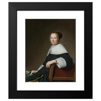 Johannes Cornelisz Verspronck Crni moderni uokvireni muzej umjetnički print pod nazivom - Portret Maria