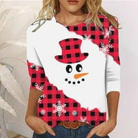 Azrian Plus Veličina Božićne dukseve Ženske uštede, majice za božićne pulover za ženske modne tiskane