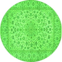 Ahgly Company u zatvorenom okruglom medaljonima zelene tradicionalne prostirke, 8 'runda
