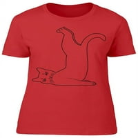 Crtač crtač mačka joga predstavlja majicu žena -image by shutterstock, žensko malo