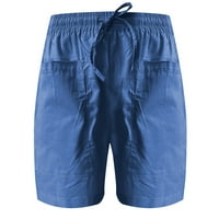 Uorcsa kratke hlače Lood široke noge Hlače visoke ravne hlače, ležerne pamučne kratke hlače plave boje