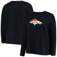 Ženska fanatics brendirana mornarica Denver Broncos Plus size Primarni logo Majica s dugim rukavima