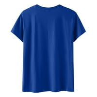 Miayilima Ženske majice Ljeto Top tiskanih kratkih rukava Crta majica Tinkted Top ljetne majice