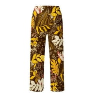 Aloohaidyvio dame pantalone sa džepovima, ženske hlače Vintage Print Moderan cvjetni ispis struk veže