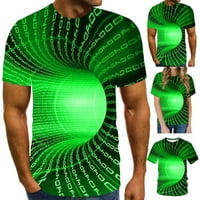 Muški kratki rukav The 3D digitalni optički iluzija T-majice ispisane proljeće casual okrugle majice