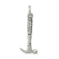 Sterling Silver Antiqued Hammer Charm