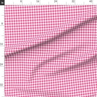 Organska pamučna savena tkanina Fat tromjesečje - Fushia Gingham Pink Plaid Classic Cotthecore Custom
