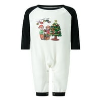 Porodični božićni PJS Podudaranje božićne pidžame za obiteljske vilice za ispis sa zelenim plaičnim