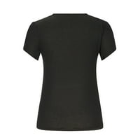 Lhked ženske majice za ljetne majice za žene na čišćenju modni ženski ljetni V-izrez kratki rukav ispis