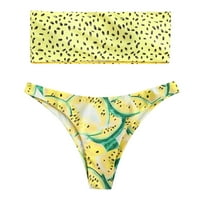 Hesxuno kupaći kostimi za žene bikini Žene Print Tube Gore Dvije gumice kupaći kostim za kupaći kostim