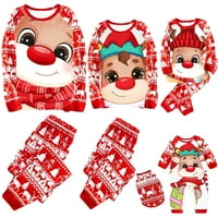 Božićna porodica koja odgovara pidžami PJS set Xmas Santa Elk Print Adults Dečiji pasa noćna odjeća