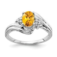 14k bijelo zlato 7x ovalni citring pravi dijamantski prsten