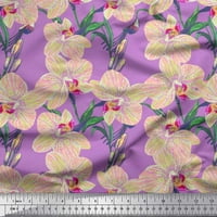 Soimoi Velvet Tkaninski listovi i orhideje cvjetni otisak šivaći dvorište tkanine