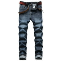 Baccoc traperice za muškarce muški casual srednje struk Slim Jeans pant Splice print patent zatvarača