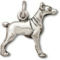 Sterling Silver 20 BO lančani 3D stoji doberman prsten za pseći ogrlicu