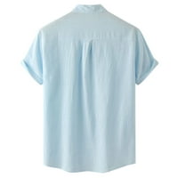 Muška ležerna košulja TOP Solid Top Labava majica Kratki rukav STAND COLLAR Gumb Top majica The Majice