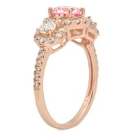 1.79ct okrugli rez ružičasti simulirani dijamant 14K 14K ruža Gold Gold Anniverment kamene prsten veličine