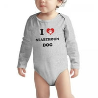 Heart Stabyhoun Dog Baby dugi bodysuits