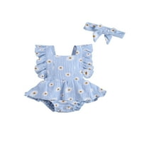 Biekopu novorođenče od novorođenčadice za bebe Romper Daisy ruffles Thumsuit Tutut haljina + odijela