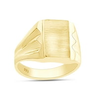Muški prsten za potpisnice u 14k žuto pozlaćeni sterlijski srebrni Frank prsten za muške, veličine prstena 11.5